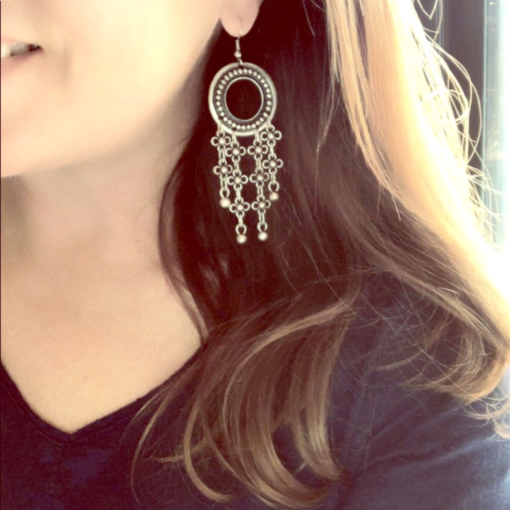 Boho chic handmade drop earrings